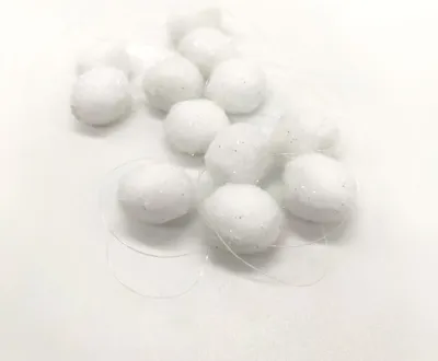 Produktbild von Schneeball Girlande 180cm mit Glitzer - Schneekugel Christbaumschmuck