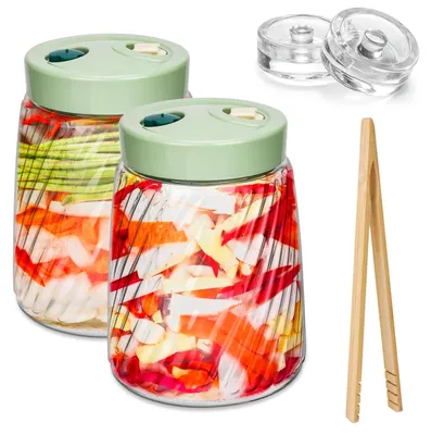 Fermentationsglas-Set 2x 1,4 l mit Luftentlüftung
