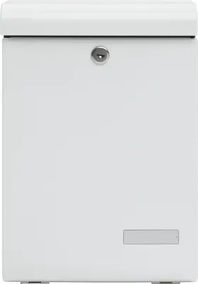Produktbild von MEFA Briefkasten Stahl pulverbeschichtet BxHxT 270/405/118 mm Lento 135 Verkehrsweiß RAL 9016 Entnahme vorne mit Namensschild