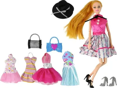 Produktbild von LEAN Toys 13888 Emily-Puppe mit austauschbaren Kleidern und Accessoires