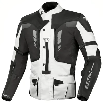Produktbild von Berik Ferpho wasserdichte Motorrad Textiljacke, schwarz/weiß, 56