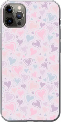 Produktbild von MuchoWow® Handyhülle Schutzhülle Hülle für Telefoonhoesje iPhone 12 Pro Max Mädchen - Herzen - Schnittmuster - Mädchen - Kinder - Kinder Silikon Softcase Handy Hülle - Hartschale