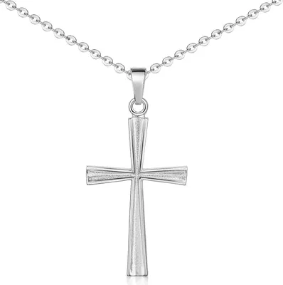 Produktbild von MATERIA Kreuz Anhänger 925 Silber - Damen Herren Anhänger Religion inkl. Schmuckschachtel KA-300