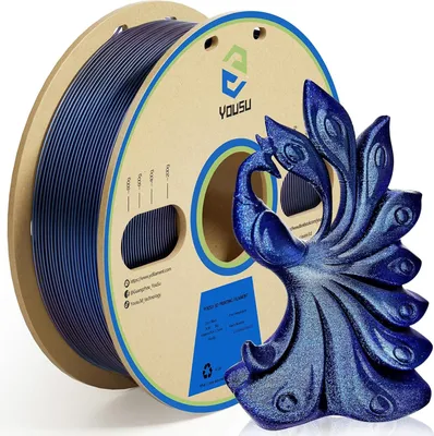 Produktbild von YOUSU 3D-Drucker PLA-Filament 1kg Schwarz 1,75 mm im Dunkeln leuchtendes 3D-Druckmaterial, kompatibel mit FDM-3D-Druckern