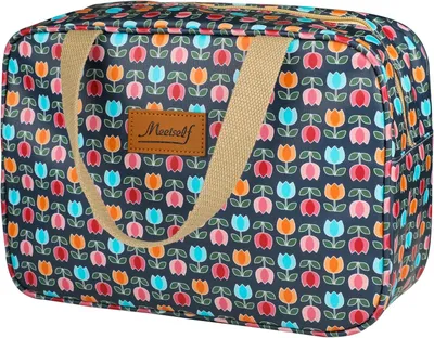 Imagen del producto de Bolsa de maquillaje de gran capacidad, portátil, con posibilidad de colgar, ideal para accesorios de viaje