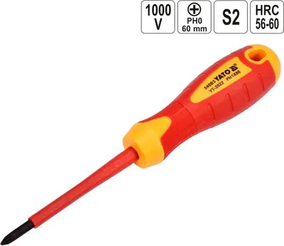 Obrázek produktu pro Šroubovák křížový PH1 x 80 mm izolovaný 1kV