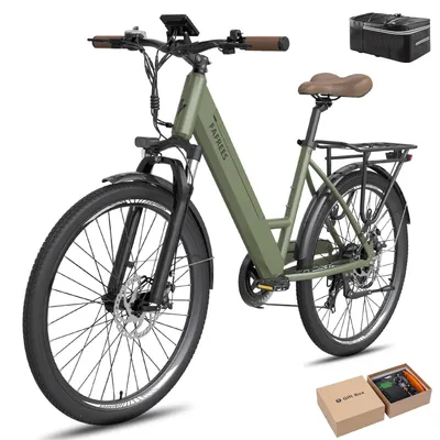 Obrázek produktu pro Elektrokolo MTB, pneumatiky odolné proti defektům 26 palců, nerezová hliníková slitina, vodotěsné IP54, dojezd až 90–110 km se 7 rychlostními stupni, zelené