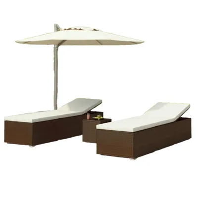 Zdjęcie produktu dla VidaXL 3057663, Lounge, Obite siedzisko, Poliester, Technorattan, Stal, Brązowy, Kremowy, Biały, 600 mm, 1950 mm