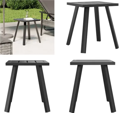 Produktbild von vidaXL Gartentisch Anthrazit 34x34x38 cm Stahl - Gartentisch - Gartentische - Outdoor Tisch - Terrassentisch