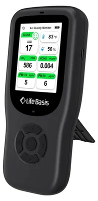 Productafbeelding van 10-in-1 luchtkwaliteitsdetector, formaldehyde-detector, AQI-vervuilingsmonitor met temperatuur en luchtvochtigheid, voor het testen van PM2.5/PM10/HCH