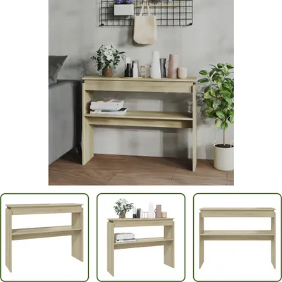 Zdjęcie produktu dla The Living Store Stolik konsola dąb sonoma 102x30x80 cm materiał drewnopochodny