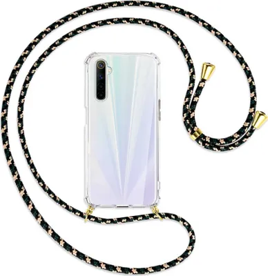 Produktbild von Handykette Backcover-Schutzhülle mit Band (Metall goldfarben) für Realme 6 / 6S - camouflage