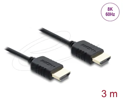 Obrázek produktu pro DeLOCK 81683, 3 m, HDMI Typ A (standardní), HDMI Typ A (standardní), 7680 x 4320 px, 48 Gbit/s, Černá