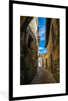 Produktbild von MuchoWow® Gerahmtes Poster Die Altstadt von San Gimignano in Italien 60x90 cm - Poster mit Schwarzem Bilderrahmen Wandposter Rahmen Foto Bilder - Dekoration - Wandposter Wohnzimmer - Hochwertig