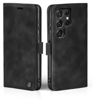 Produktbild von Handy Hülle für Samsung Galaxy S22 Ultra Klapphülle Bookcase Flip Cover Handy Tasche Etui Farbe: Schwarz