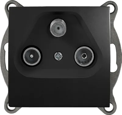 Produktbild von TV, FM und SAT-Steckdose QUADRA schwarz