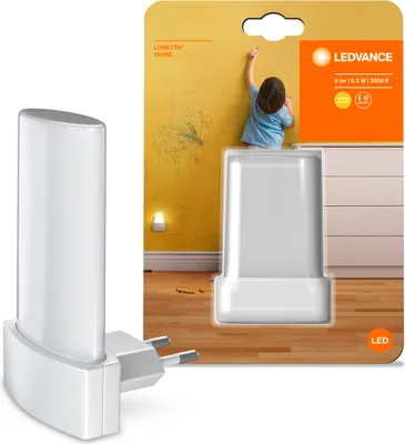 Zdjęcie produktu dla Osram Lunetta Shine, Lampka nocna do gniazdka, Biały, Ciepłe białe, Pokój dziecięcy, IP20, II