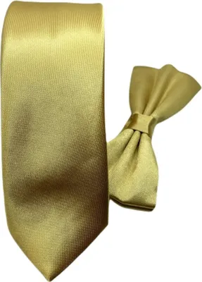 Produktbild von Krawatte Fliege Hochzeit Schleife Herren Schlips Business Slim Freizeit Büro Kravatte Gold