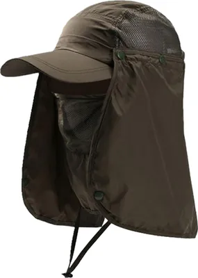 Produktbild von Fischerhut, Sonnenschutz, breite Krempe, atmungsaktives Mesh-Design, Sonnenhut mit Schal, Outdoor-Aktivitäten, Radfahren, Sonnenschutzhut