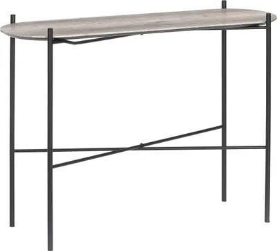 Produktbild von Konsolentisch Artemis 100x31x70cm, mit heller Eichendekorplatte in grau, Flur, Ablagetisch, Sideboard Wohnzimmer