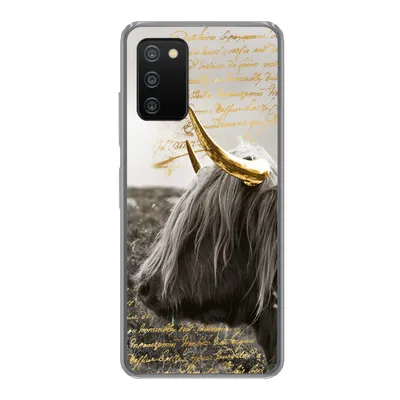Produktbild von MuchoWow® Handyhülle Schutzhülle Hülle für Samsung Galaxy A03s Schottischer Highlander - Gold - Hoorn Silikon Softcase Handy Hülle - Schutz