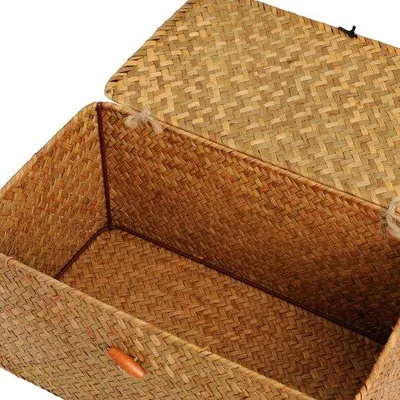 Produktbild von Famanu Aufbewahrungsboxen aus Seegras, 3er Set mit Deckel - groß, mittel, klein