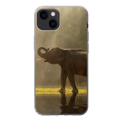 Produktbild von MuchoWow® Handyhülle Schutzhülle Hülle für iPhone 13 Elefant - Wasser - Tiere - Natur Silikon Softcase Handy Hülle - Karteninhaber
