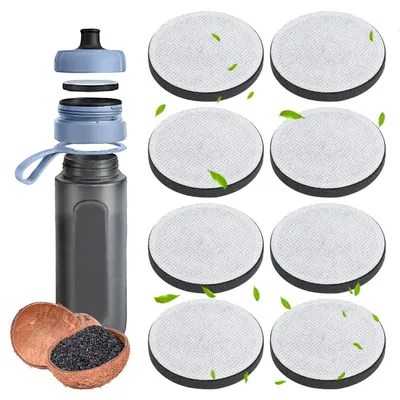 Image de 8 filtres de remplacement pour bouteilles et carafes "Fill and Go", à base de charbon actif