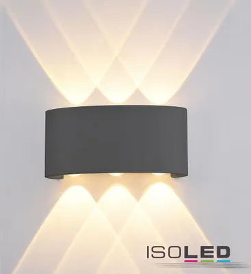 Produktbild von ISOLED LED Wandleuchte Up&Down 6x1W CREE, IP54, sandschwarz, warmweiß