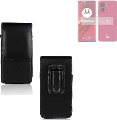 Produktbild von K-S-Trade Gürteltasche kompatibel mit Motorola Edge 40 Schutz Hülle Handy Hülle mit Magnetverschluss Holster in schwarz