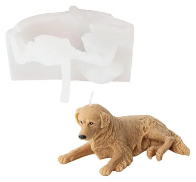 Image de Moule en silicone en forme de chien 3D, idéal pour la fabrication de bougies, de savons, de cires de soja, pour la décoration de gâteaux, de chocolats et pour l'artisanat
