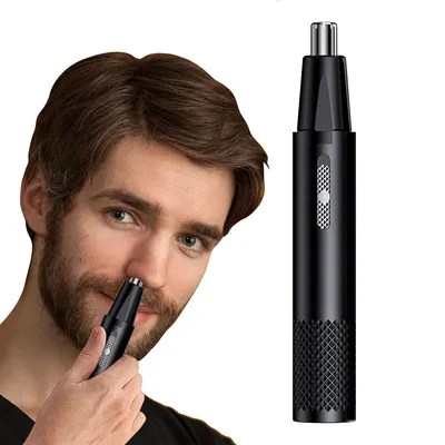 Produktbild von Nasen- & Ohrenhaarschneider, USB-aufladbar, professioneller 6000 RPM Trimmer, präzises Pflegewerkzeug für Männer & Frauen, kompakt 15×1cm, Schwarz