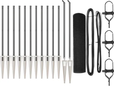 Produktbild von Möbel geschweißter Drahtzaun mit 13 Spike-Post Grau 0,6x25 m Stahl - Metallzäune 3352192