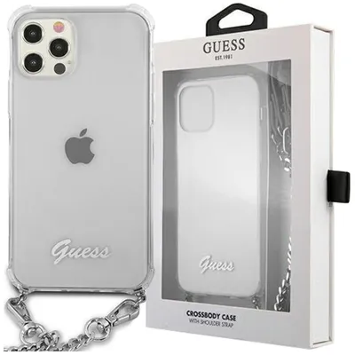 Produktbild von Guess GUHCP12LKC4GSSI iPhone 12 Pro Max 6,7  Transparentes Hardcase 4G Silver Chain Handyhülle