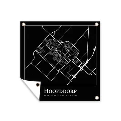 Obrázek produktu pro MuchoWow® Zahradní plakáty - Mapa - Hoofddorp - Mapa města - 200x200 cm - Zahradní dekorace