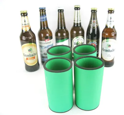 Produktbild von Solidchoice – Set aus 4 grünen Getränkekühlern für 0,5-Liter-Flaschen, aus Neopren