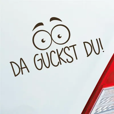 Produktbild von Auto Aufkleber Da guckst du! Augen wundern 19,4x10 cm Braun Sticker Heckscheibenaufkleber