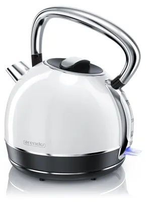 Zdjęcie produktu dla Czajnik Arendo 1,7 l, 2200 W, stal nierdzewna, styl retro, vintage, zabezpieczenie przed przegrzaniem i wysuszeniem, biały