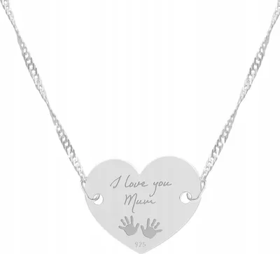 Image de Collier en argent enfant motif mains 925 argent sterling