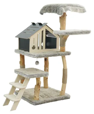 Produktbild von Dehner Lieblinge Kratzbaum Lovely, stabiler Kratzstamm für Katzen, 129 x 92 x 75 cm, Jute / Plüsch / Holz, natur