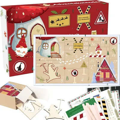Produktbild von Wichtel Adventskalender 2024 mit Baustelle und 67-teiligem Zubehör