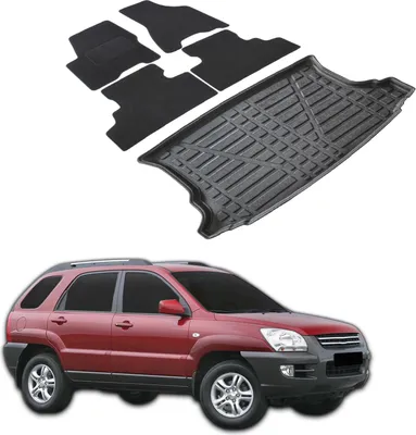 Image de Ensemble Tapis Velours Sur Mesure et Coffre TPE pour Kia Sportage 2 2004-2010