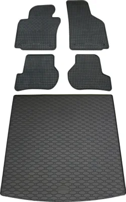 Produktbild von Gummi Fußmatten + Kofferraumwanne für VW Golf 6 Variant, Bj. 2008-2012