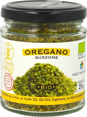 OREGANO BEZGLUTENOWE BIO 25 g - PIĘĆ PRZEMIAN