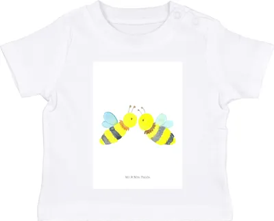 Produktbild von Mr. & Mrs. Panda  T-Shirt Biene Liebe 12. - 18. Monat - Weiß - Geschenk, Baby, Babyshirt, Kleinkind, Baumwolle Shirt