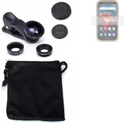 Produktbild von K-S-Trade Smartphone Kamera Linsen Set Kompatibel mit Ulefone Armor X7 Pro 3in1 Clip-On Kamera Adapter Macro Weitwinkel FishEye Fischauge Objektiv