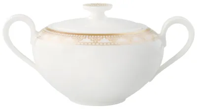 Zdjęcie produktu dla Villeroy & Boch Samarkand, Złoto, Biały, Porcelana, Okrągły, Porcelana, Biały, Zdejmowana pokrywa