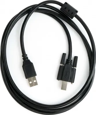 Produktbild von SYSTEM-S USB 2.0 Kabel 150 cm Typ A Stecker zu B Stecker Schraube in Schwarz