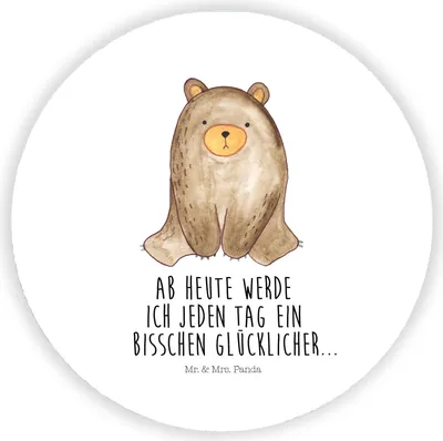 Produktbild von Mr. & Mrs. Panda magnet Bär sitzend - Weiß - Geschenk, pinnwand, für fotos, whiteboardmagnet, Teddy, Kühlschrankmagnet, kühlschrank