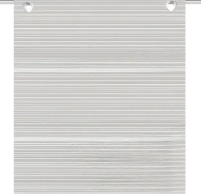 A close-up of a roller blind with a striped pattern.
